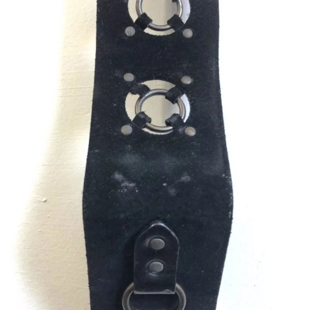 🔥 DOLCE & GABBANA BLACK SUEDE‎ & LEATHER BELT D&G